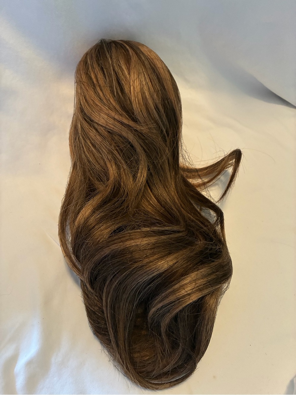 14” Long Wavy Claw Style Ponytail Extension - Brown with Blonde Highlights - Picture 5 of 8